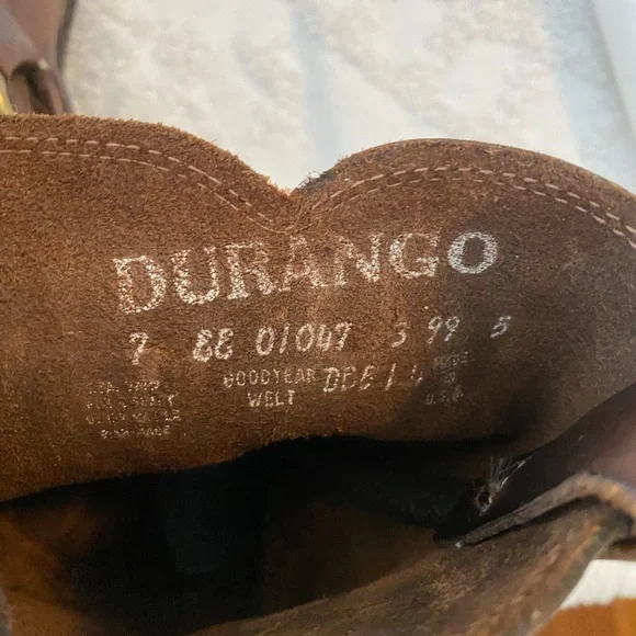 Durango Men’s Brown Leather Boots, Size 7 - Picture 8 of 9